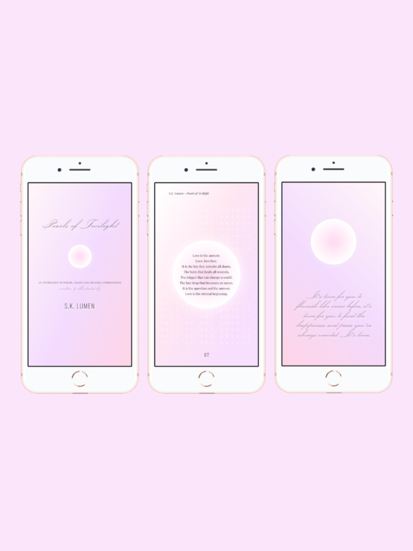 Pearls of Twilight by S.K. Lumen (iphone view) - A collection of healing poetry